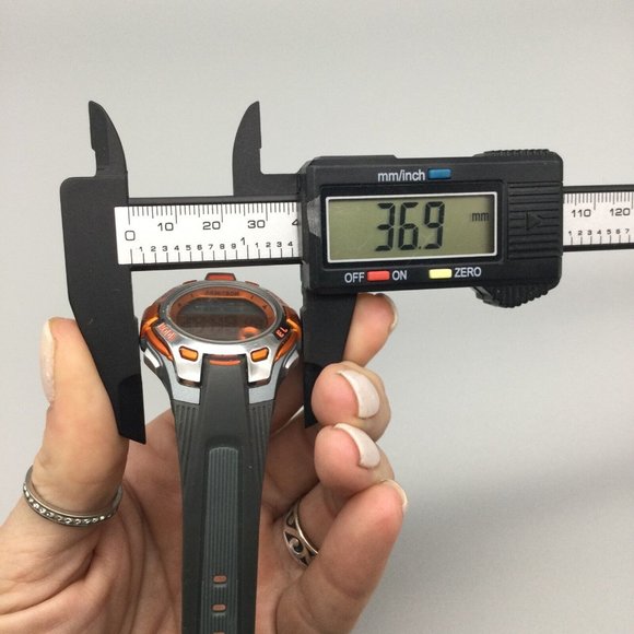 Armitron Pro Sports Watch Men Silver Tone Gray Orange Day Date Timer 50M - Picture 10 of 11